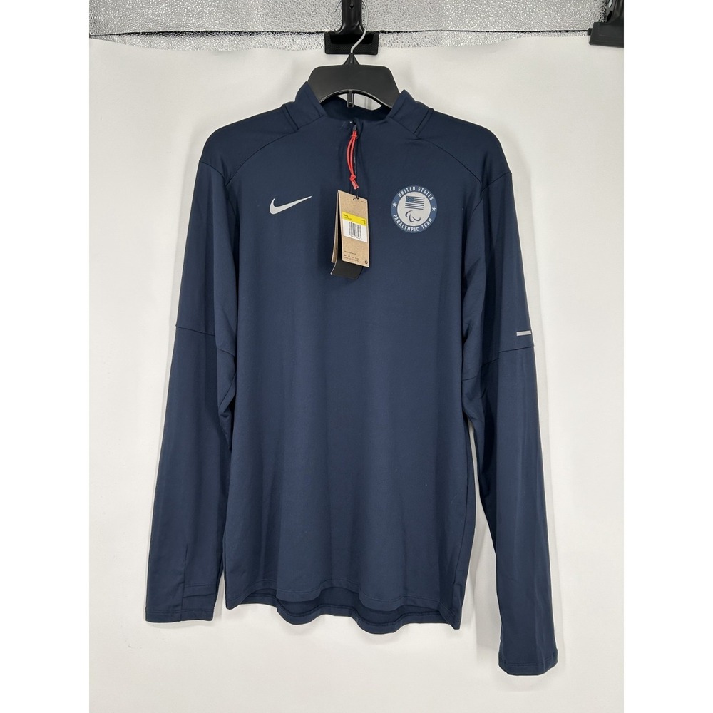 Nike Paralympic Team USA Element Running Dri Fit Navy Quarter 1/4 Zip HQ5703-491